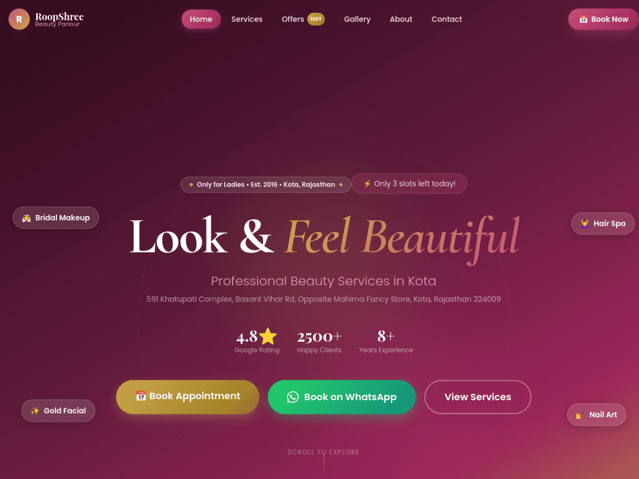 Roopshree Beauty — first page